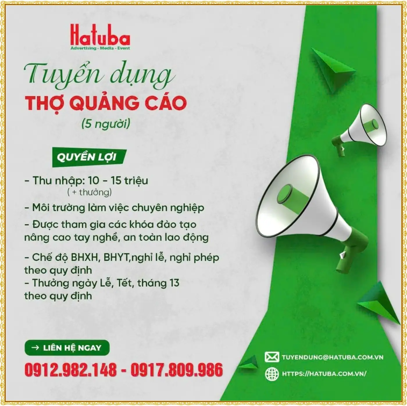 Thanh Hóa tuyển thợ quảng cáo