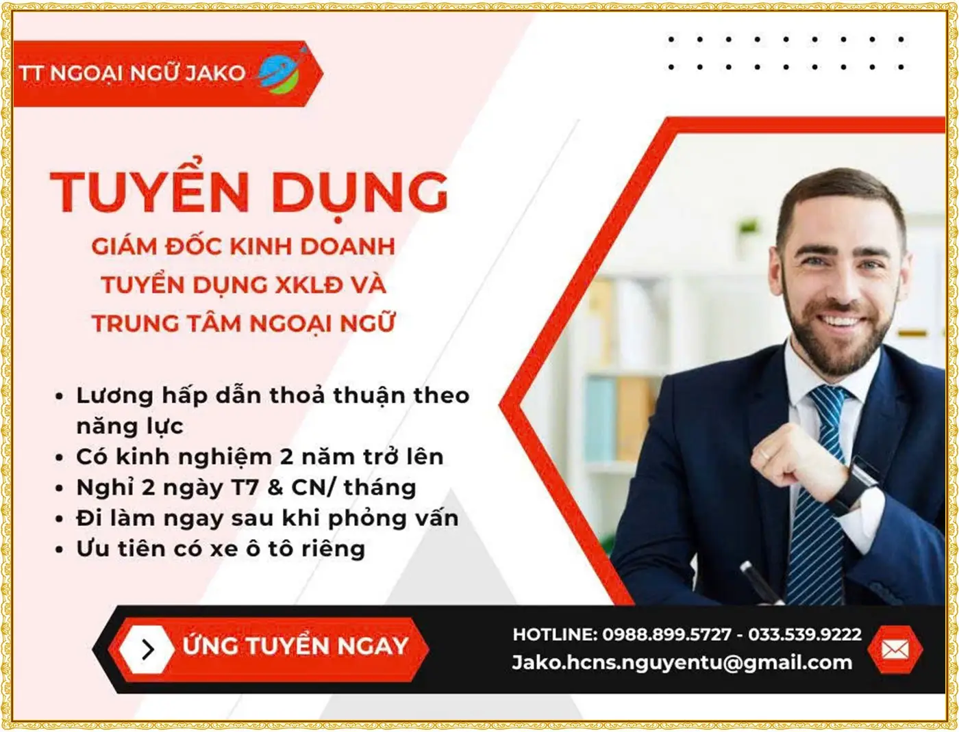 Thanh Hóa tuyển giám đốc kinh doanh